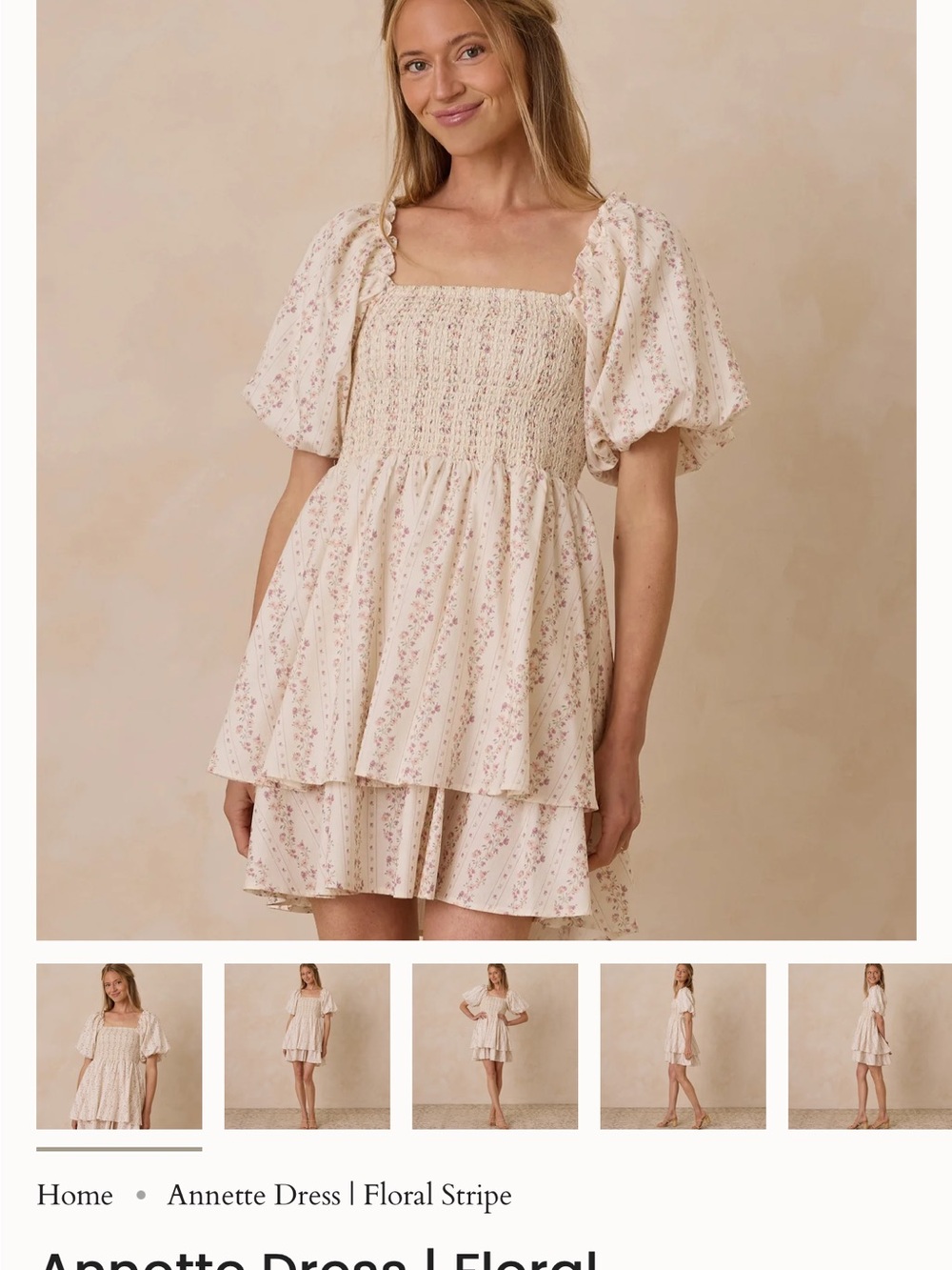 Noralee Annette Floral Stripe Mini Dress